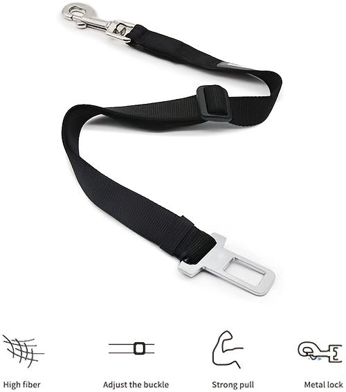 Retractable Pet Car Leash with Safety Buckle - Securely Restrain Dogs and Cats During Car Rides