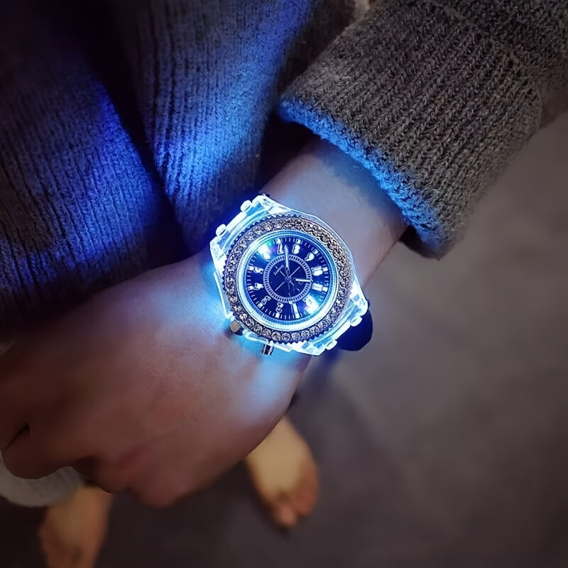 Stylish Quartz Sports Watch for Women - Luminous Display, Elegant Transparent Design & Comfortable Silicone Strap