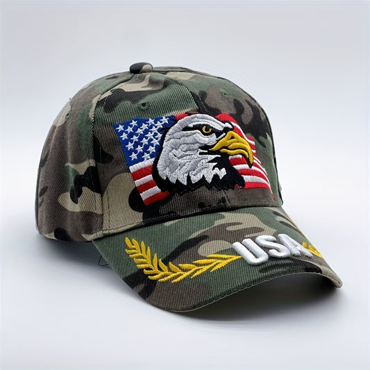 Unisex Eagle Embroidered Baseball Cap - Tactical Camouflage Sunshade Dad Hat with Adjustable Strap - Perfect for Outdoor Enthusiasts and Patriotic Fans