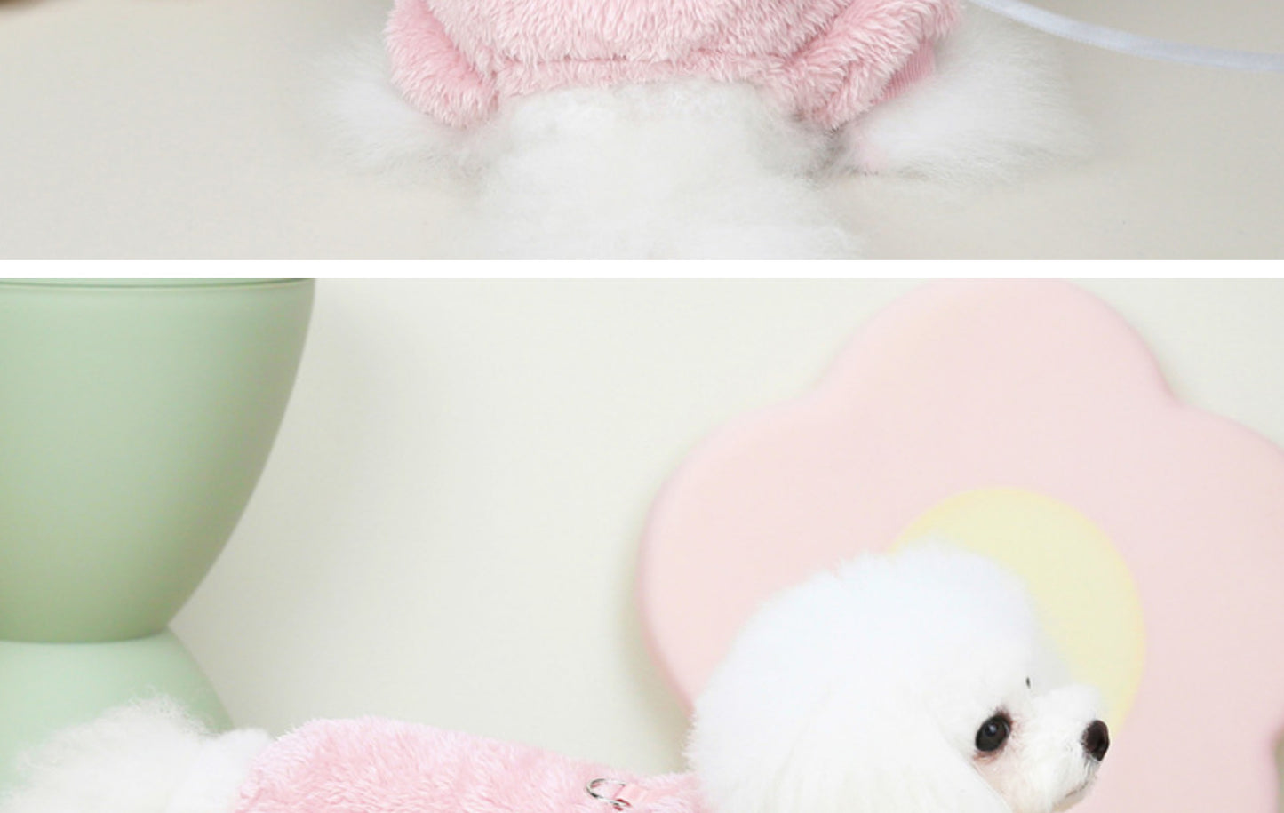 Small Winter Fleece Sweater for Pet, Warm Dog & Cat Clothes with Leash Ring (If Your Pet Is Between Two Sizes, Please Buy The Larger Size)