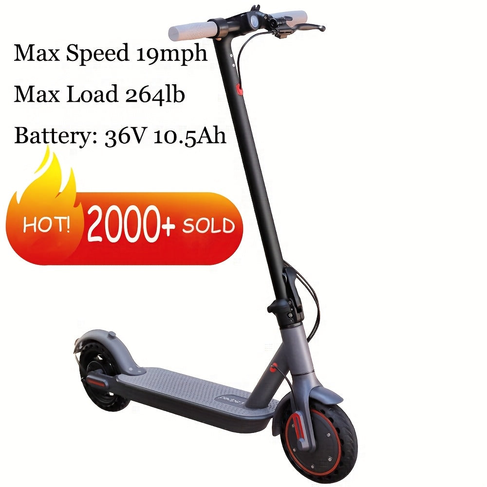 LADPED LP80 350W Foldable Electric Scooter for Adults & Teens, 8.5" Anti-skid Solid Tires, 19 Mile Range&3 Speed Modes, LCD Display, Puncture-Resistant, with Taillight - Perfect for Commuting, Campus, And Travel, Work, Park,
