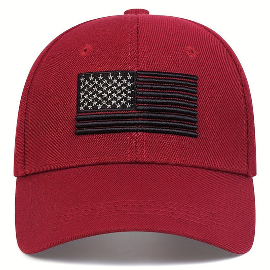 [Adjustable Vintage USA Flag Cap] USA Flag Embroidery Baseball Cap Solid Color Vintage Sun Hat Adjustable Lightweight Dad Hats For Women Men