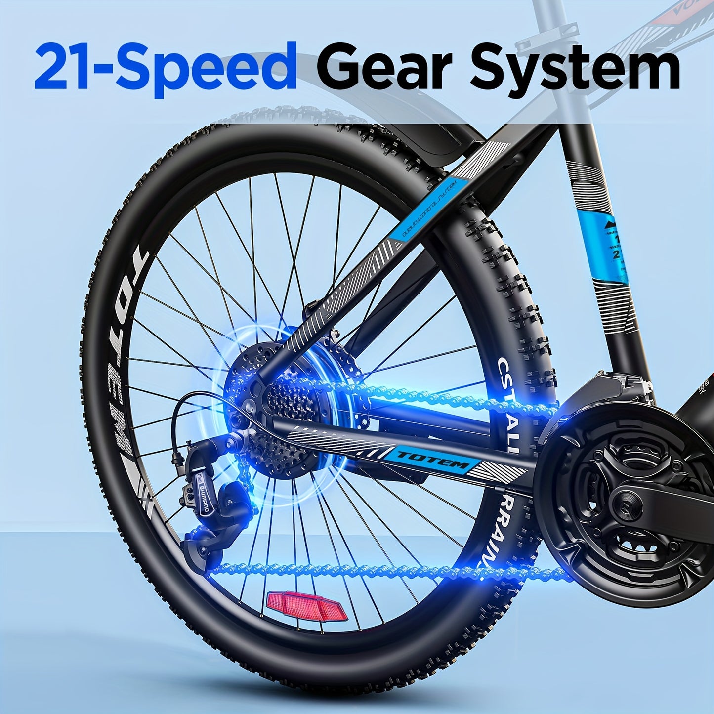 Volcano 27.5" 500W Electric Bike for Adults - High-Speed, Long-Range with Removable 48V 10.4Ah Battery, 21-Gear & MLO Suspension Fork - Perfect Gift for Men on Holidays & Special Occasions, TOTEM