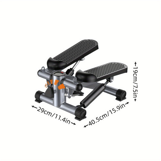 Mini Stair Stepper Exercise Machine with Resistance Bands, Tungsten Steel Hydraulic Twist Stepper, Mechanical Control, 300 lbs Capacity, Full Body Cardio Workout Fitness Equipment for Home Use
