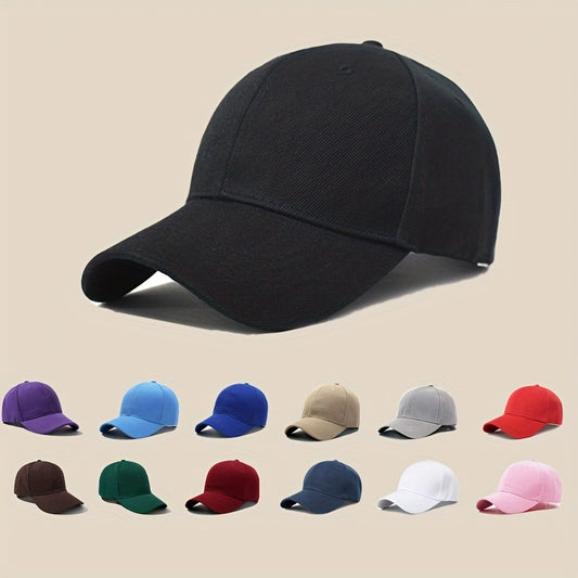 Solid Color Baseball Cap Lightweight Simple Casual Couple Dad Hats Unisex Sun Hats For Women & Men
