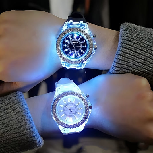 Stylish Quartz Sports Watch for Women - Luminous Display, Elegant Transparent Design & Comfortable Silicone Strap