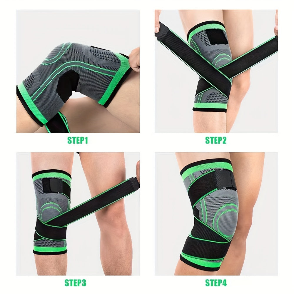 1pc Premium Strap Knee Pad - Knee Braces for Men and Women - Outdoor Sports Fitness Equipment for Cycling, Walking, and Hiking - Pressure-Relieving Protective Gear with Adjustable Strap for Comfortable Wear