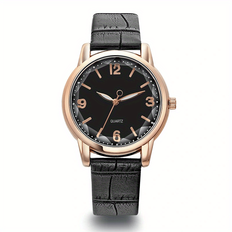 Elegant Women's Quartz Watch - Genuine Leather Strap, Water-Resistant, Versatile for All Occasions