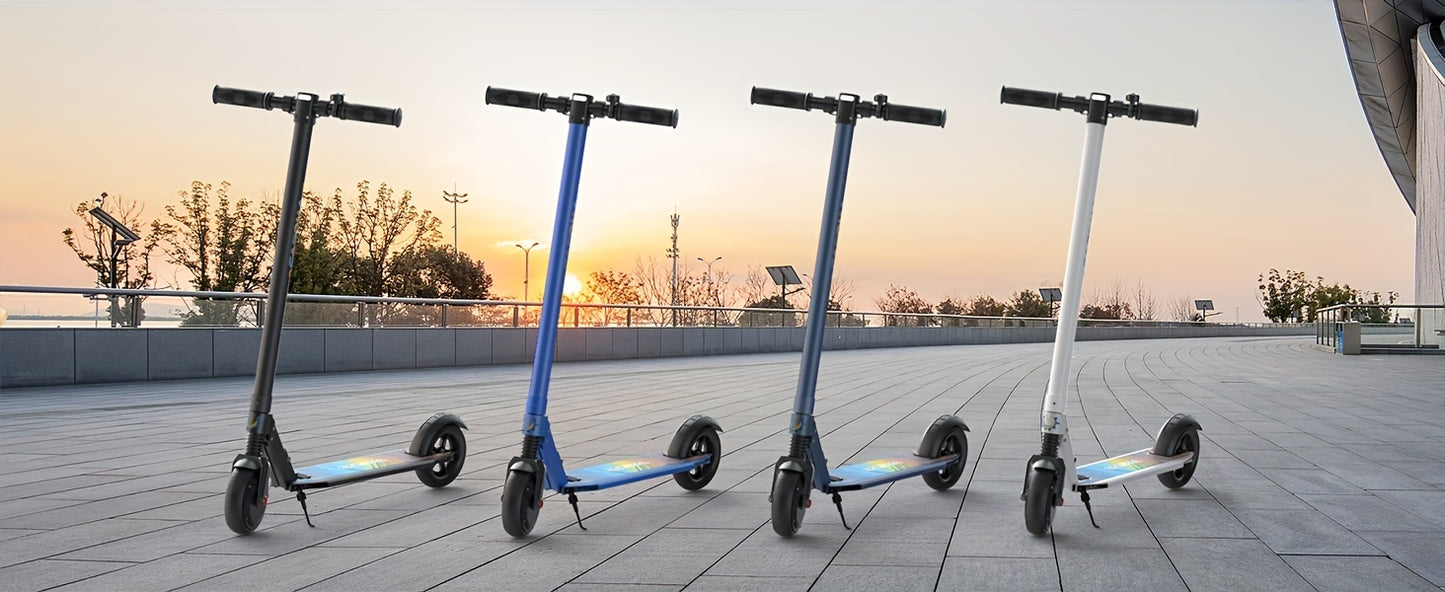 CAROMA 250W Portable Folding Electric Scooter, Range Of 15.5 Miles, 15.5 Miles Per Hour, 6.5-inch Solid Tires, Adult Commuting Electric Scooter, Electronic Brake, Maximum Load Of 220 Pounds