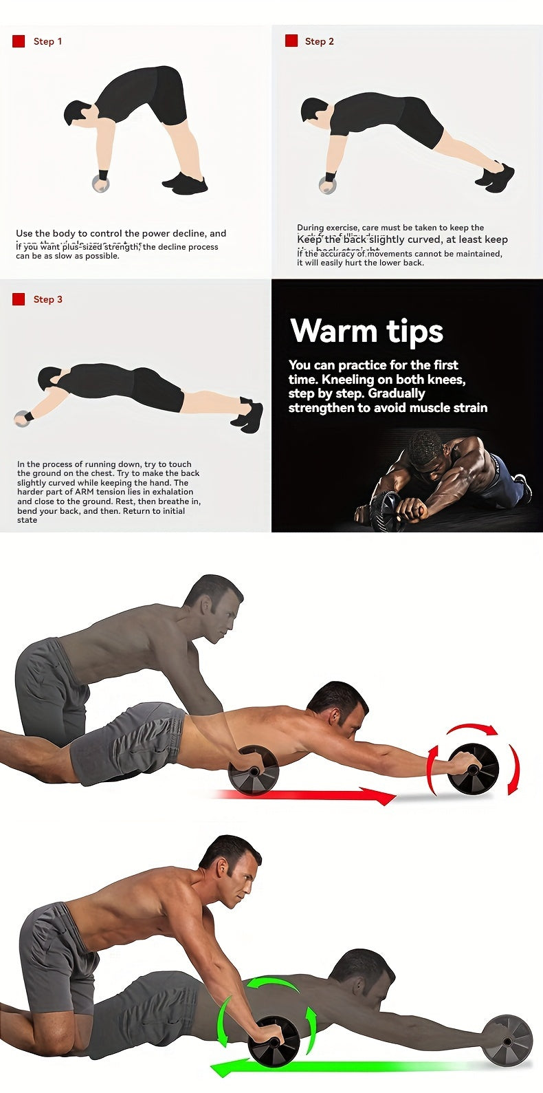 Advanced Ab & Core Strength Training Wheel - Durable PP Material, Home Fitness Equipment