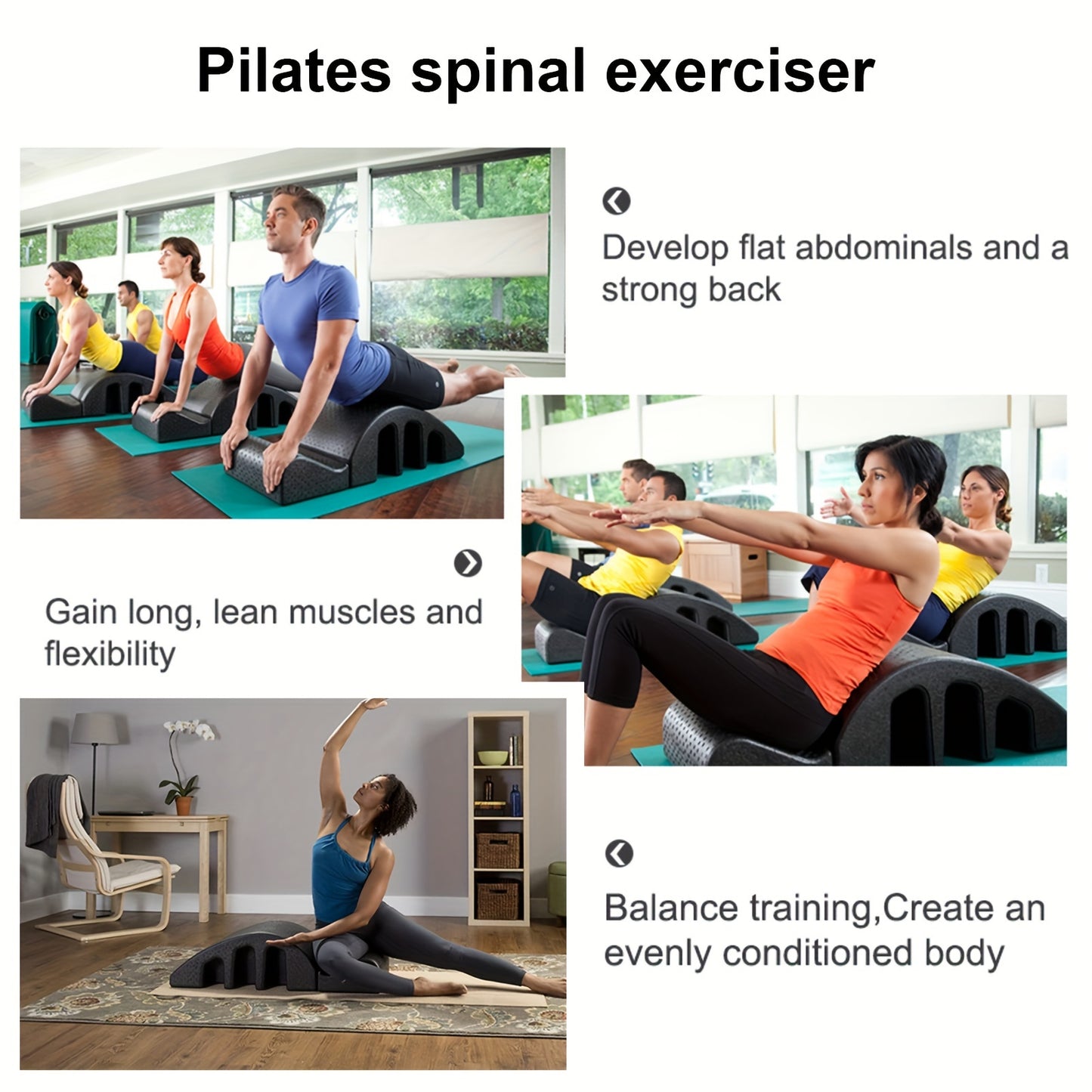 Curved Pilates Yoga Wedge - Massage Fitness Equipment for Balance - Massage Bed