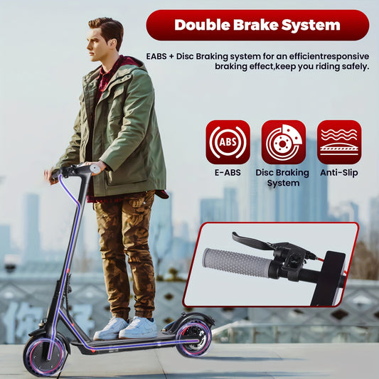 J3 Electric Scooter - Range of up to 20 Miles, Tire of 8.5'', Motor Power Ranges from 350W, Max Speed of 20 MPH, Foldable Commuting Scooter for Adults with Dual Braking System