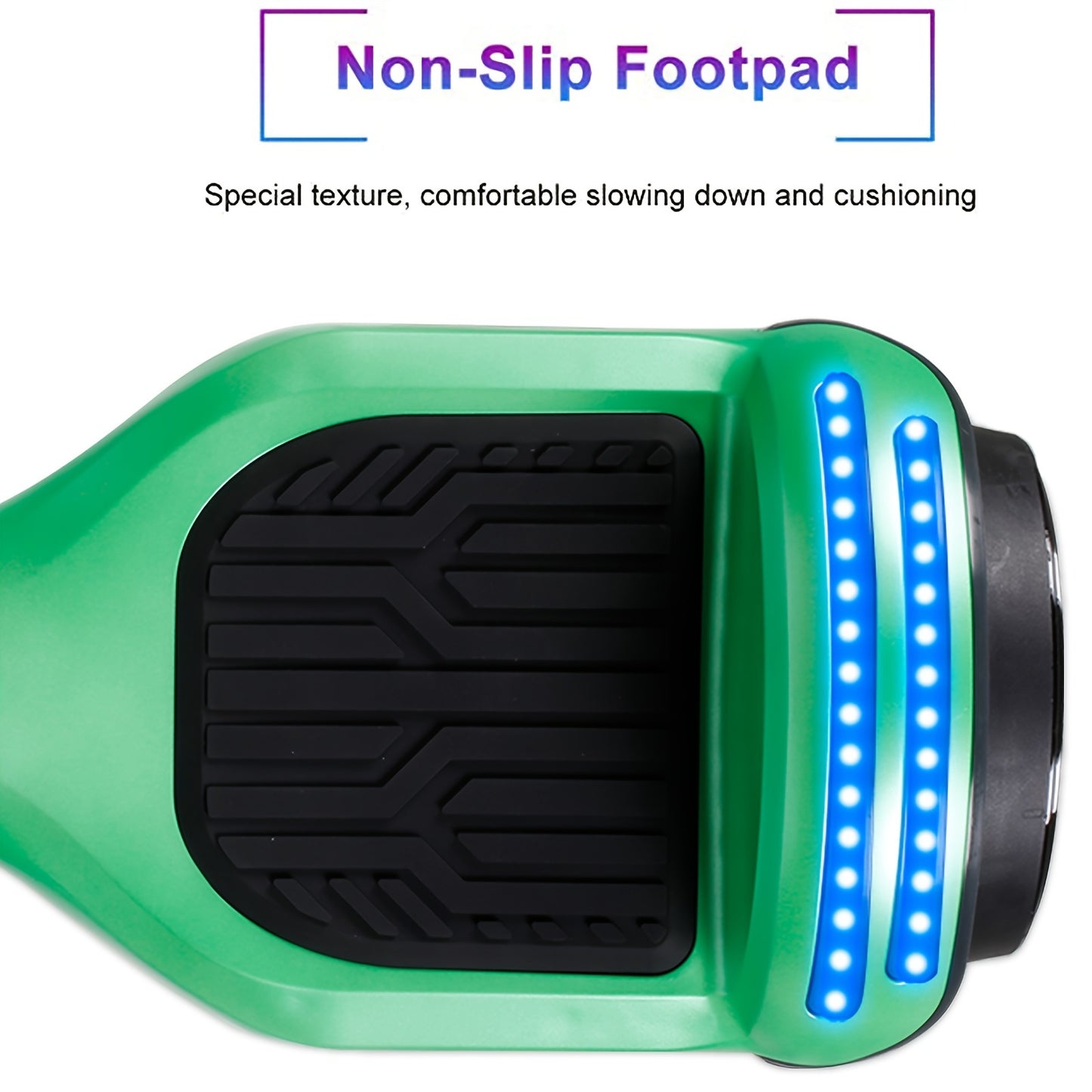 SISIGAD 6.5'' Hoverboard, Wireless Hover board with Clolorful LED Lights, Self Balancing Electric Scooter for Adults, Green & Tunnel 4 Color Light-emitting Motor