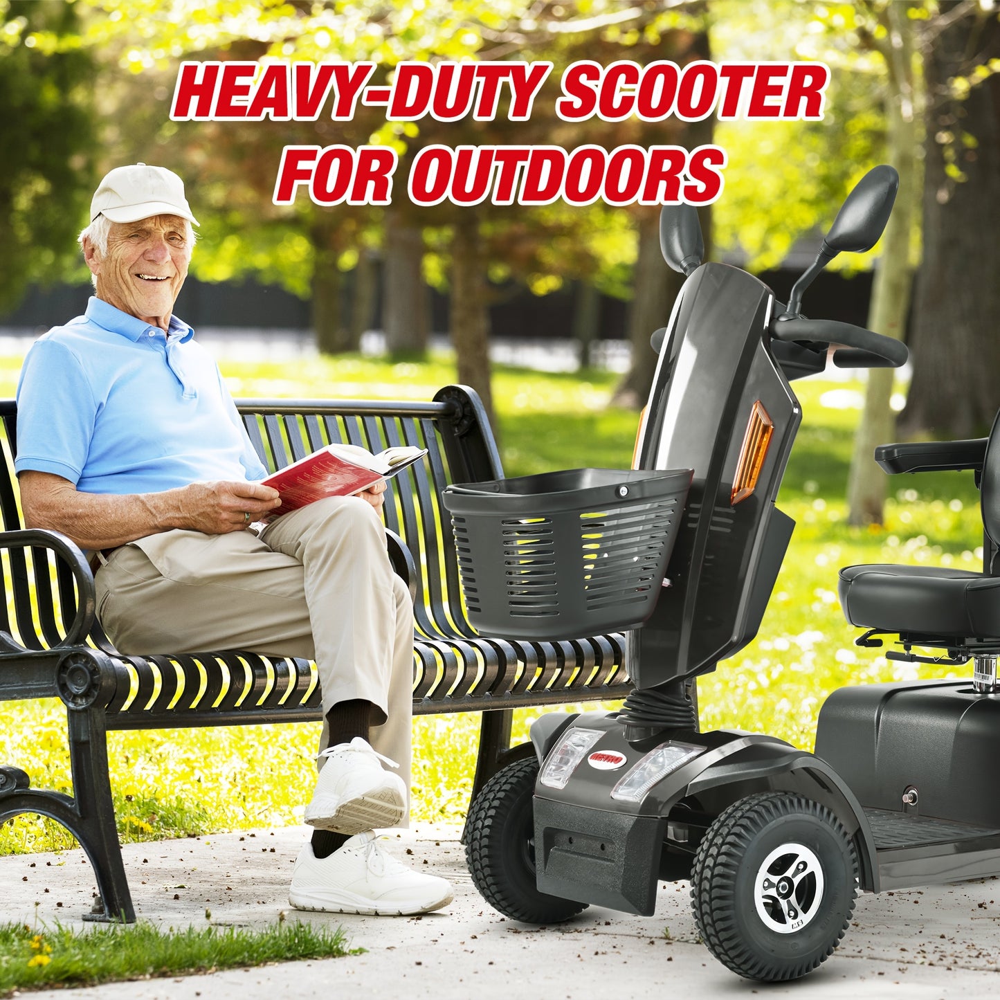 [350 Lb Capacity Mobility Scooter] Electric Mobility Scooters for Adults, 4 Wheel Mobility Scooter, Mobile Scooters for Seniors, 350 Lb Capacity, Long-Distance Mobility Scooter, Comfort Seating