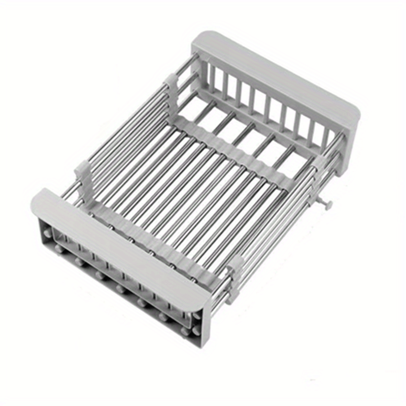 1pc, Sink Colander, Vegetable Sink Washing Basket, Fruit Drain Basket Rack, Stainless Steel Drain Basket, Strainer Basket, Adjustable Sink Rack, Multifunctional Colander, Kitchen Stuff, Kitchen Gadgets, Kitchen Accessories