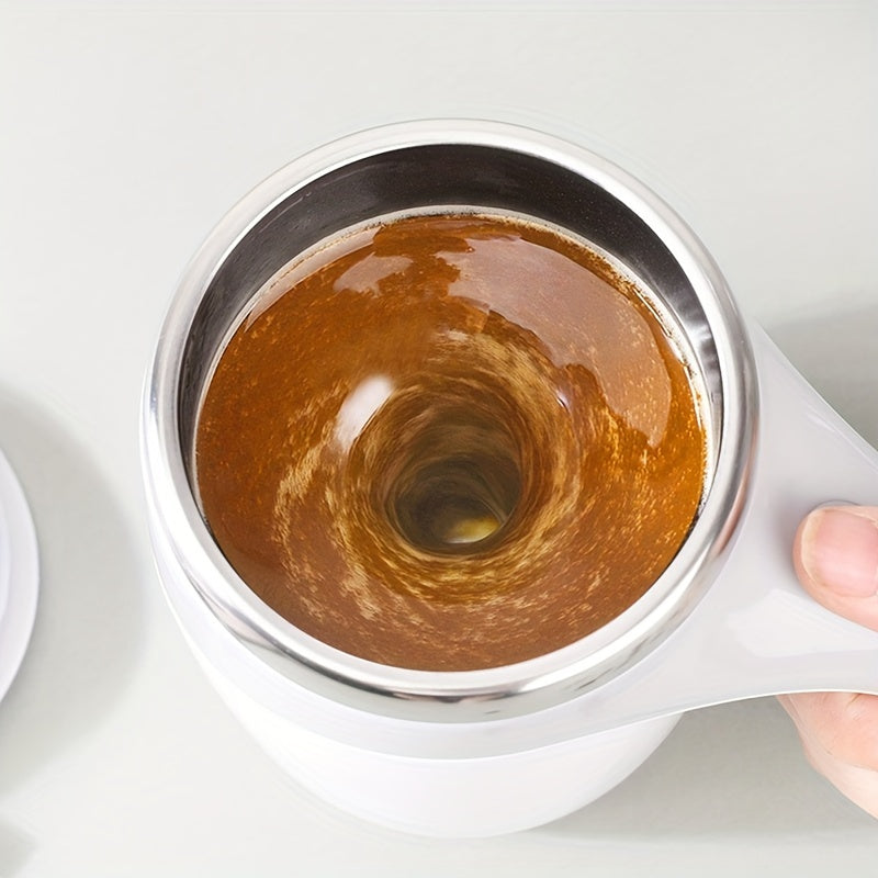 1pc, Marvelous Self-Stirring Mug - 13oz Stainless Steel Auto Mixing Coffee Cup for Hot Beverages - Magnetic, Insulated, Travel-Friendly Kitchen Essential for Office, Home, Summer, Winter Drinkware, and Home Kitchen Organizati