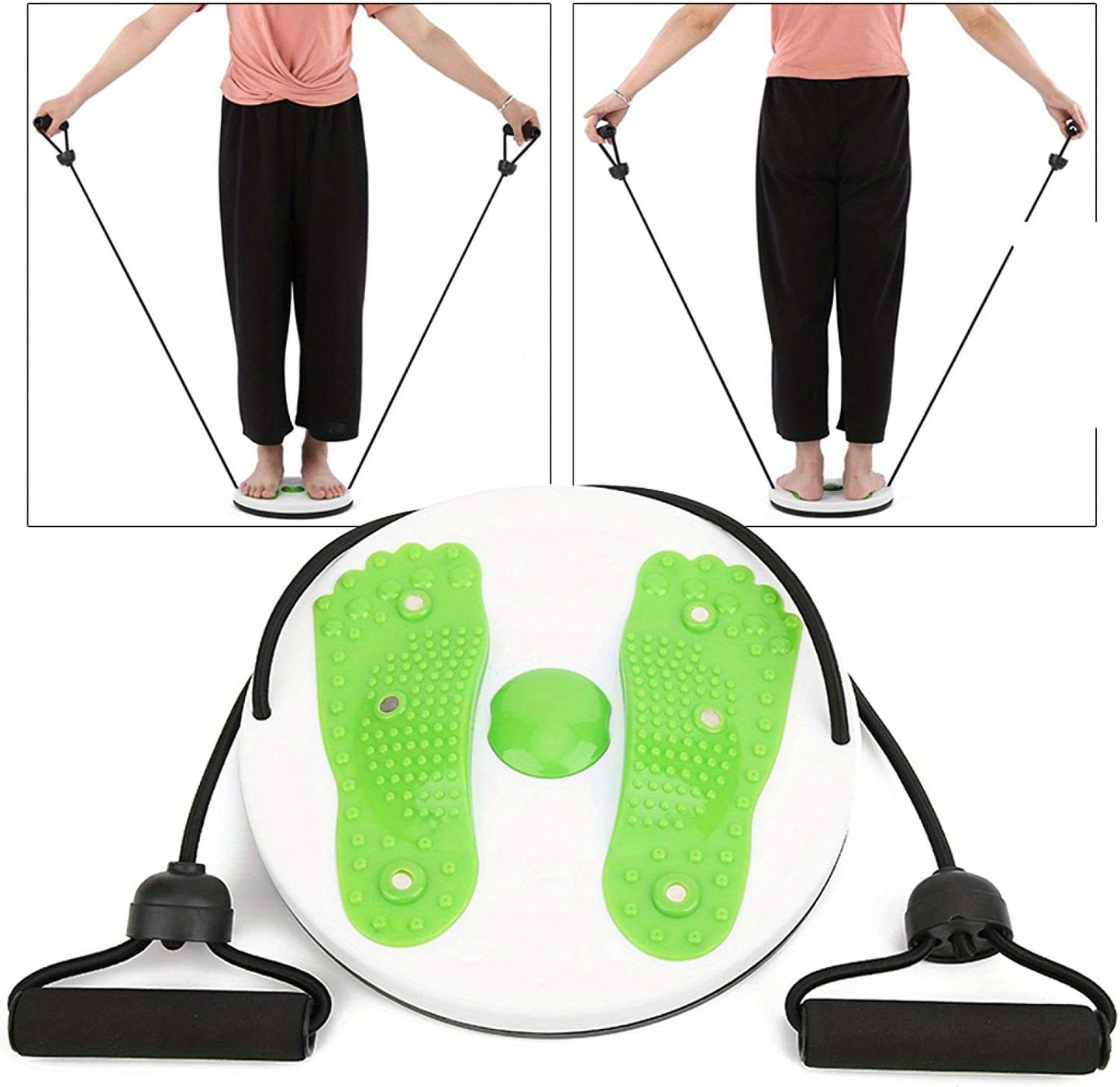 Waist Twisting Disc With Handles, Trims Waist Arms Hips And Thighs Waist Training Foot Massage Plate With 6 Magnets Fitness Twister Workout Home Gym Body Building Fitness Equipment