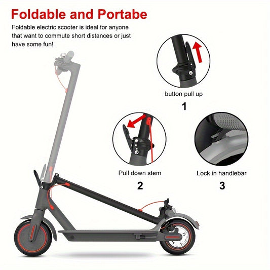 Adult 8.5 Inch Electric Scooter With 400-550W Motor, Folding Electric Scooter Long Range, Electric Scooter With Max 20 MPH Speed, Portable Folding Electric Scooter, Smart Electric Scooter For Adult Commuting And Travel