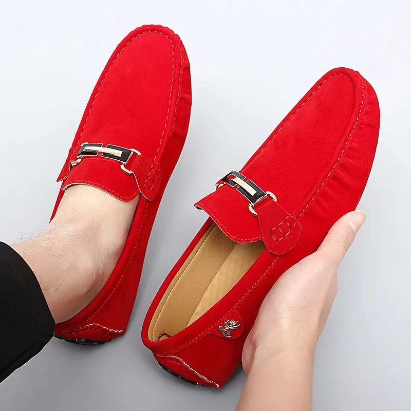 [Metallic Moccasin Loafer Shoes] Men's Moccasin Loafer Shoes With Metallic Decor, Comfy Non-slip Slip On Shoes, Men's Shoes, Spring And Summer