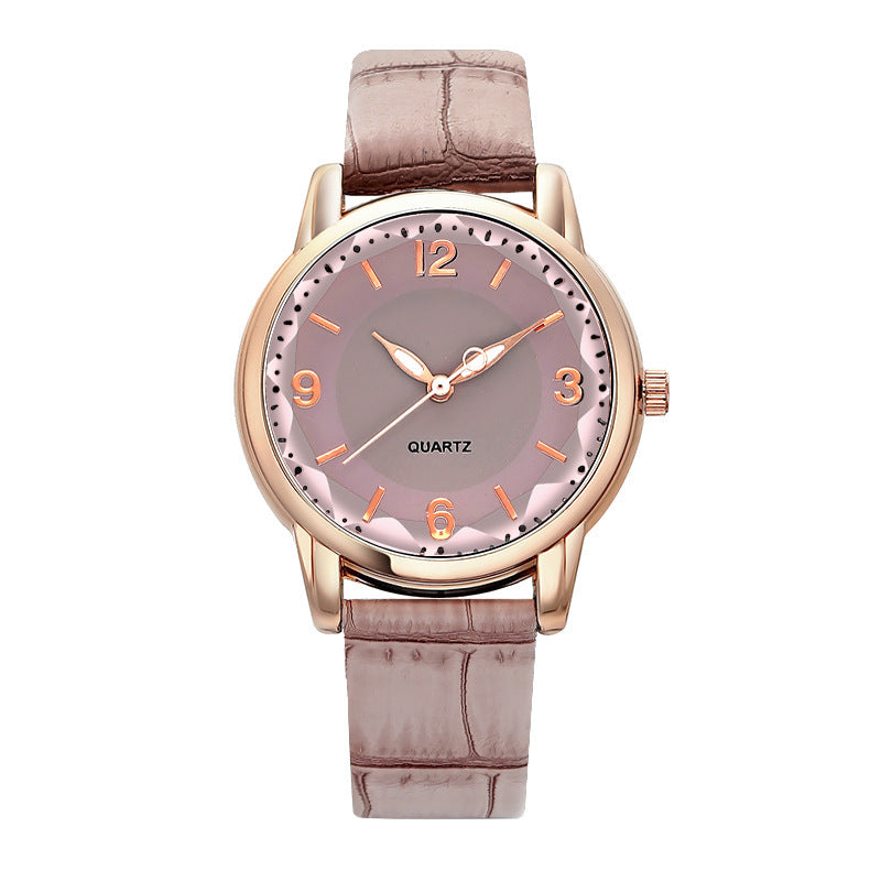 Elegant Women's Quartz Watch - Genuine Leather Strap, Water-Resistant, Versatile for All Occasions