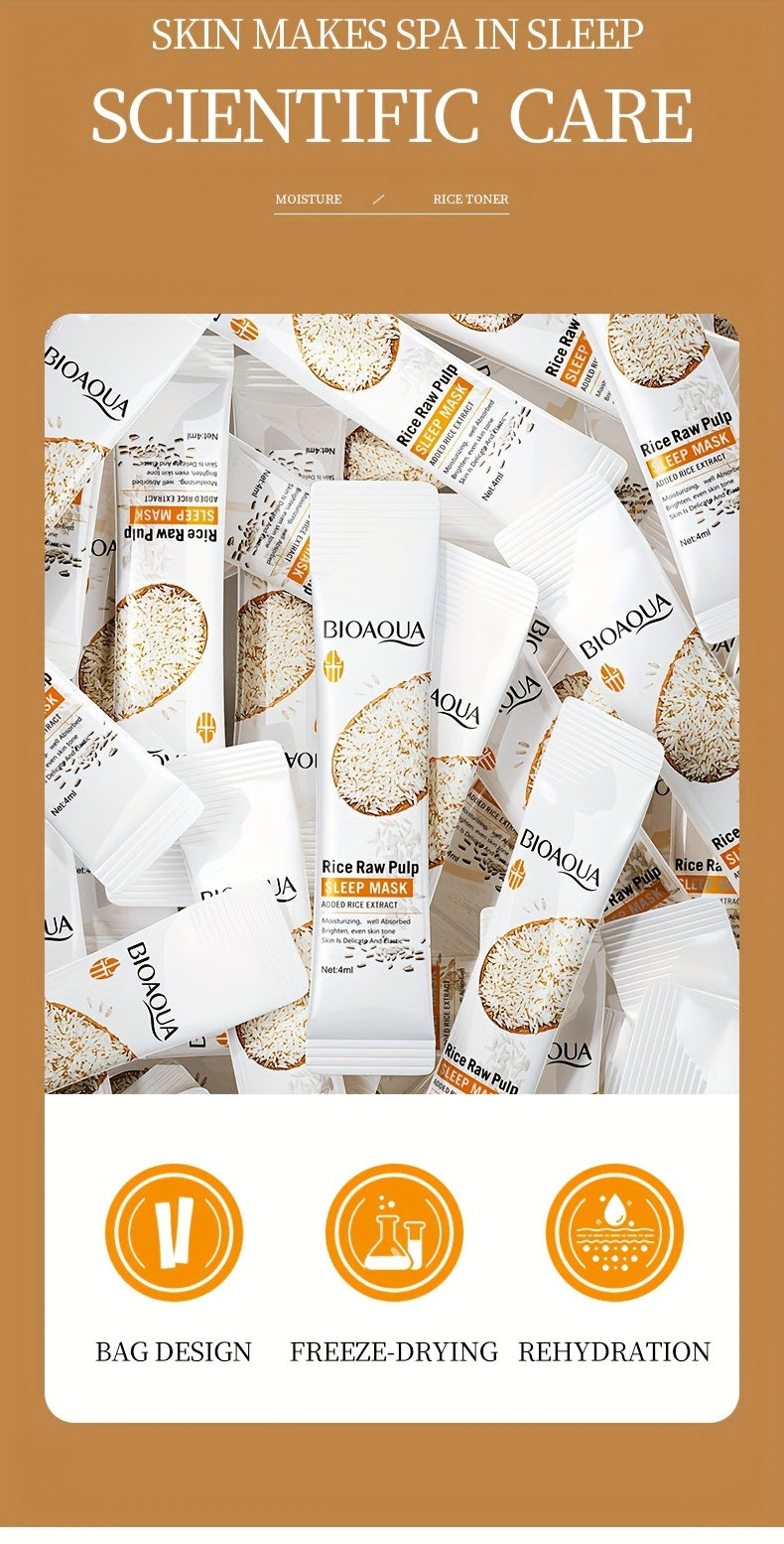 Rice Raw Pulp Face Facial Mask, Moisturizing Cream, Shrink Pores And Tightening Skin, Nourishing And Hydrating With Rice Extract, For All Skin Types Travel Essential