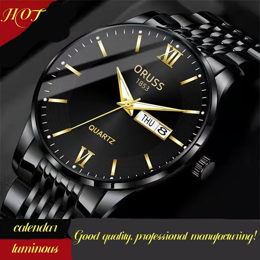 Men's Watch Glow-in-the-dark Waterproof Calendar High-grade Handsome Fashion 2022 New Trend Steel Watch, Ideal choice for Gifts