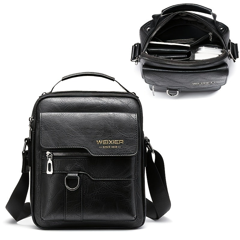 WEIXIER Crossbody Bag, Men's Shoulder Bag Vintage Hand Business Men's Casual Bag Satchel Bag For Men Gift For Father/Anniversary