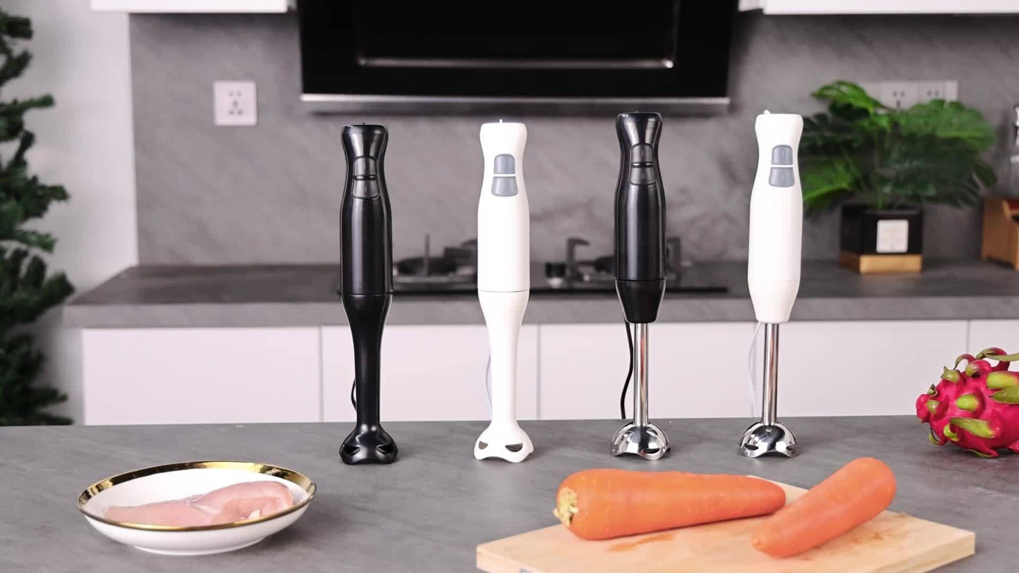 Electric Immersion Hand Blender(Black), Mixer, Chopper, Powerful 180 Watt Ice Crushing 2-Speed Control One Hand Mixer, Removable Blending Stick For Easy Cleaning For Purees, Smoothies, Shakes, Ivory, Soups, Sauces, Baby Food,