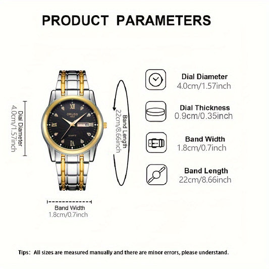 1pc Men's Round Waterproof Luminous Quartz Watch, Wristwatch, Ideal choice for Gifts