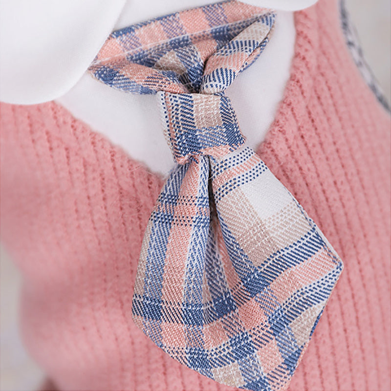 Adorable Bowknot Dog Sweater Dress - Warm Winter Pet Costume for Small, Medium, Large Dogs & Cats - Soft, Cozy, and Stylish Pet Apparel for Cold Weather