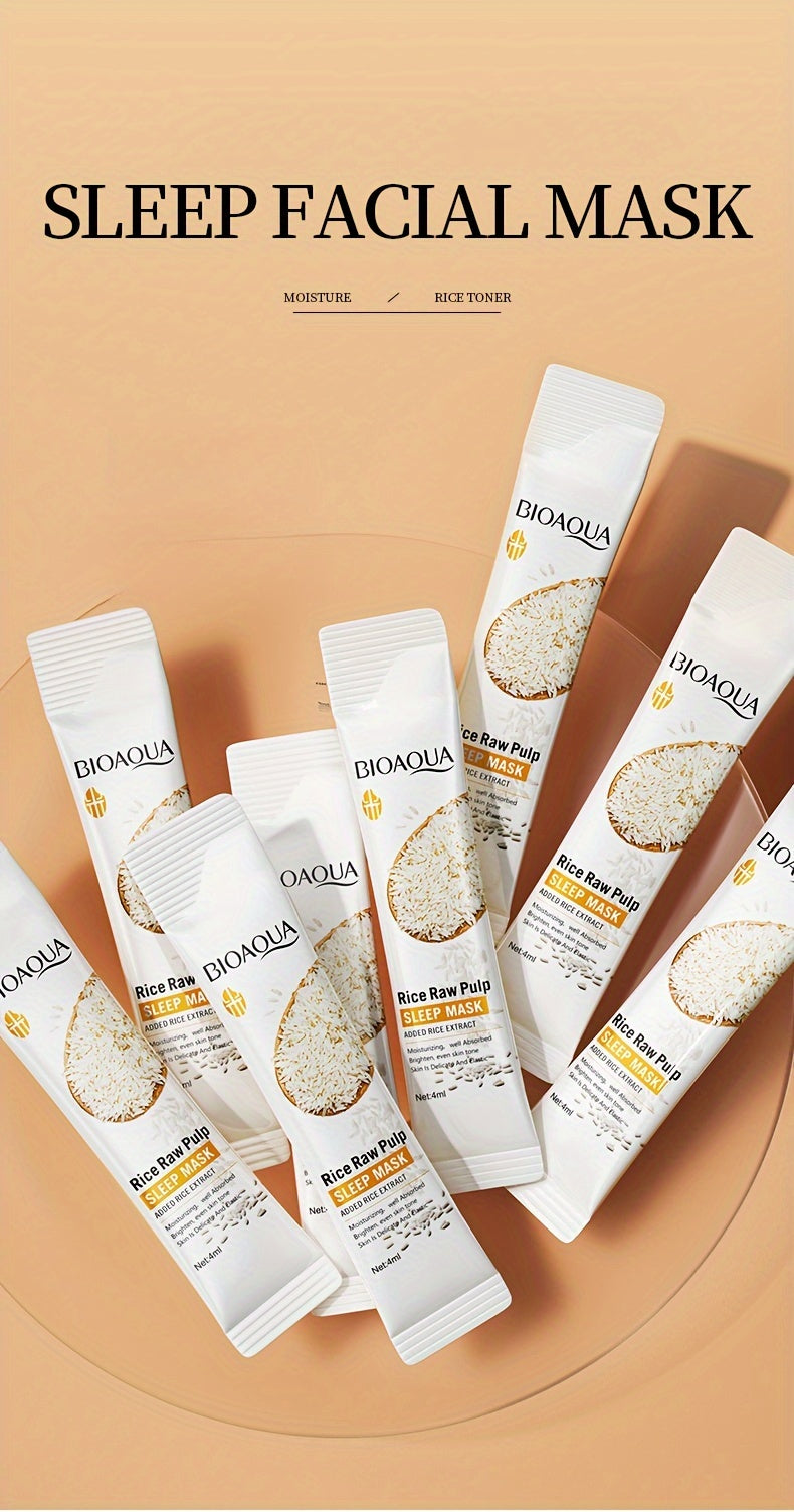 Rice Raw Pulp Face Facial Mask, Moisturizing Cream, Shrink Pores And Tightening Skin, Nourishing And Hydrating With Rice Extract, For All Skin Types Travel Essential