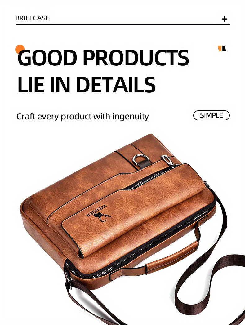 1/2pcs WEIXIER Spring And Summer New Shoulder Bag Messenger Bag, Handbag Casual Fashion PU Material Gift For Father/ Anniversary