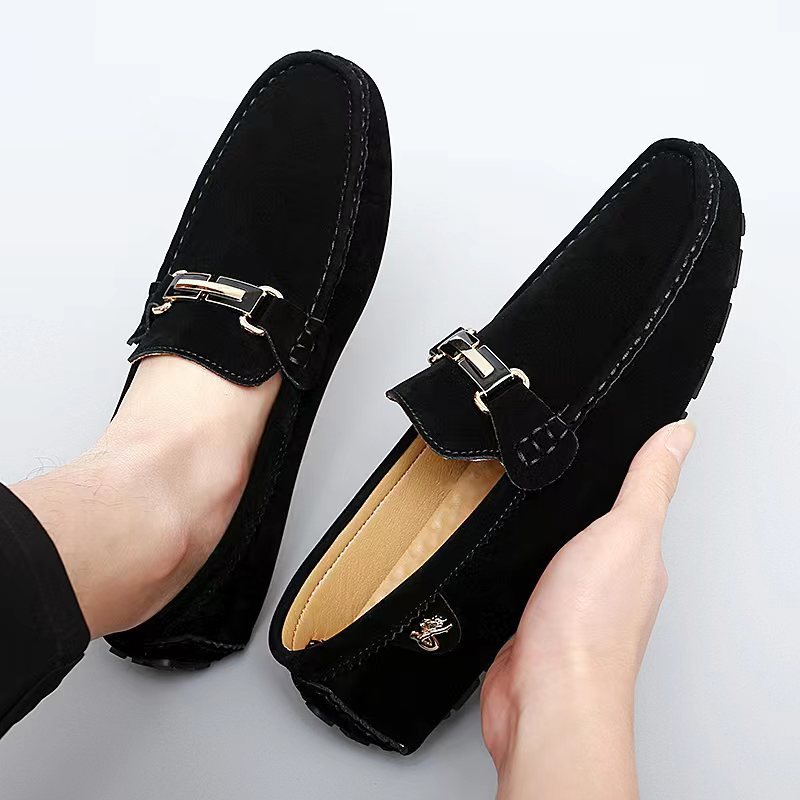 [Metallic Moccasin Loafer Shoes] Men's Moccasin Loafer Shoes With Metallic Decor, Comfy Non-slip Slip On Shoes, Men's Shoes, Spring And Summer