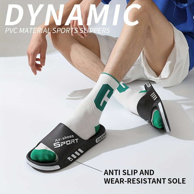 Stylish & Comfortable All-Season Quick-Dry Slides: Non-Slip, Easy-Clean PVC Slippers for Indoor/Outdoor Use