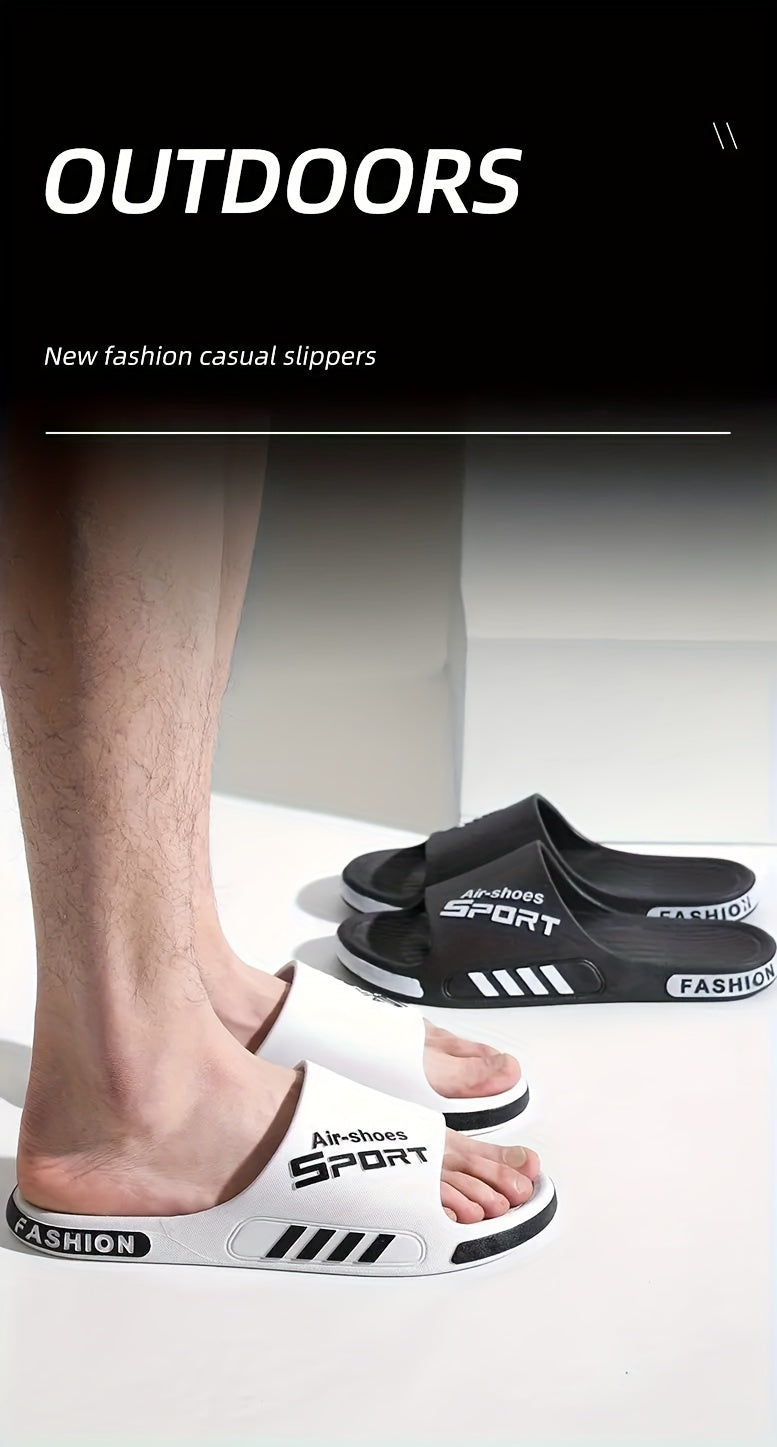 Stylish & Comfortable All-Season Quick-Dry Slides: Non-Slip, Easy-Clean PVC Slippers for Indoor/Outdoor Use