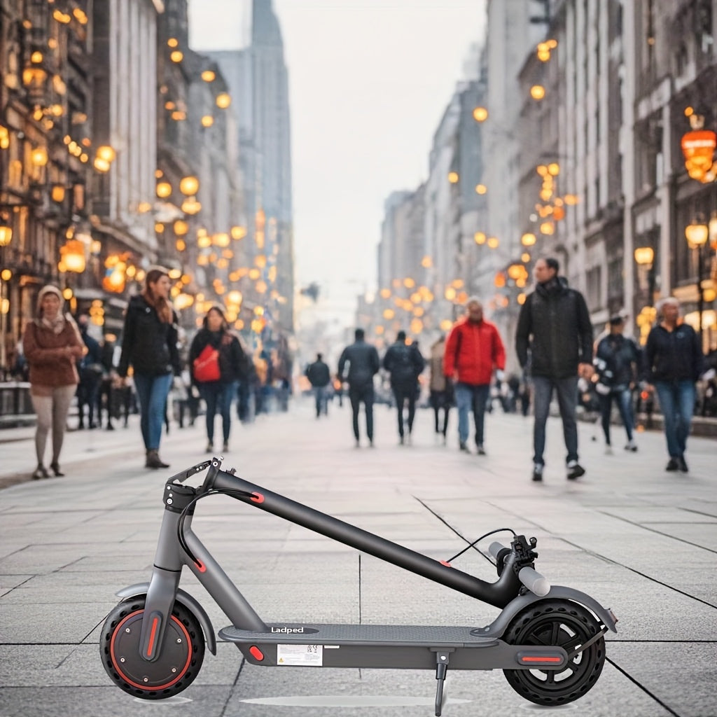 LADPED LP80 350W Foldable Electric Scooter for Adults & Teens, 8.5" Anti-skid Solid Tires, 19 Mile Range&3 Speed Modes, LCD Display, Puncture-Resistant, with Taillight - Perfect for Commuting, Campus, And Travel, Work, Park,