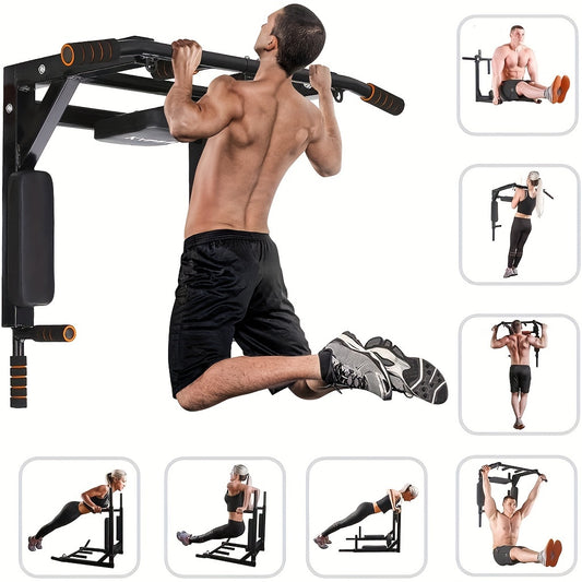 1pc Heavy-Duty Foldable Wall Mount Pull-Up Bar - Home Gym Fitness Equipment for Arm Muscle Exercise, Core Strength Training, and Bodybuilding - Space-Saving Design for Small Rooms