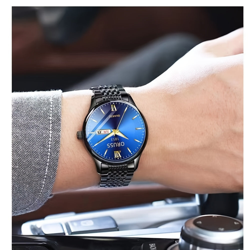 Men's Watch Glow-in-the-dark Waterproof Calendar High-grade Handsome Fashion 2022 New Trend Steel Watch, Ideal choice for Gifts