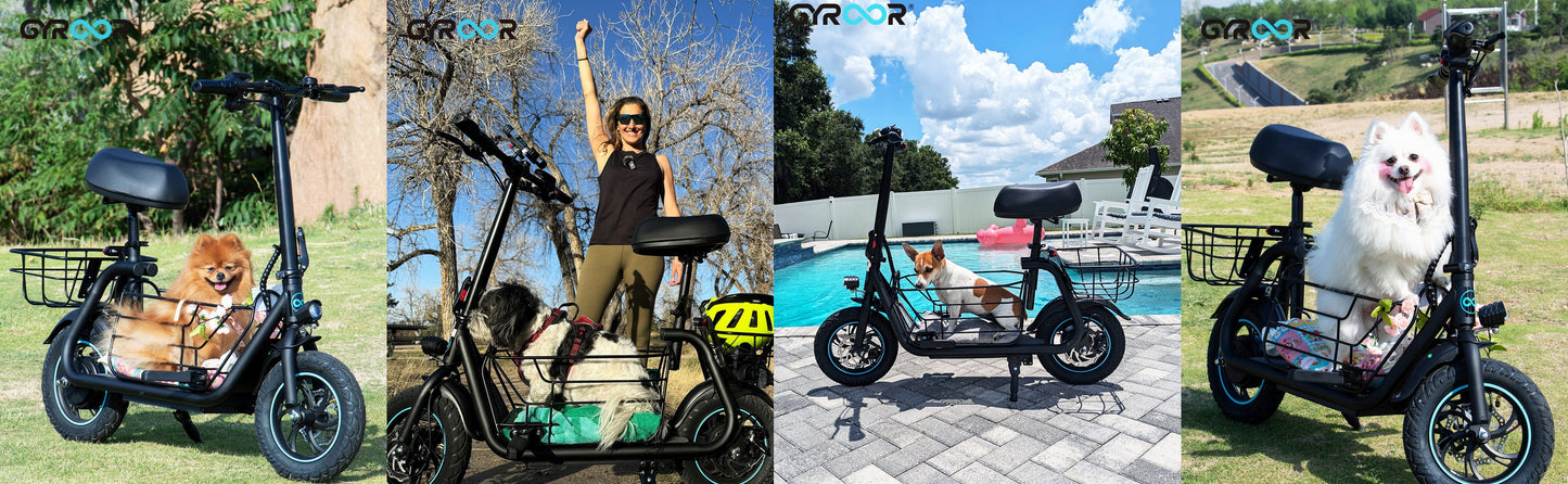Electric Scooter with Seat for Adults, 550W Powerful Motor, 20-Mile Range, Speed up to 18.6MPH, Ample Storage for Pets & Cargo