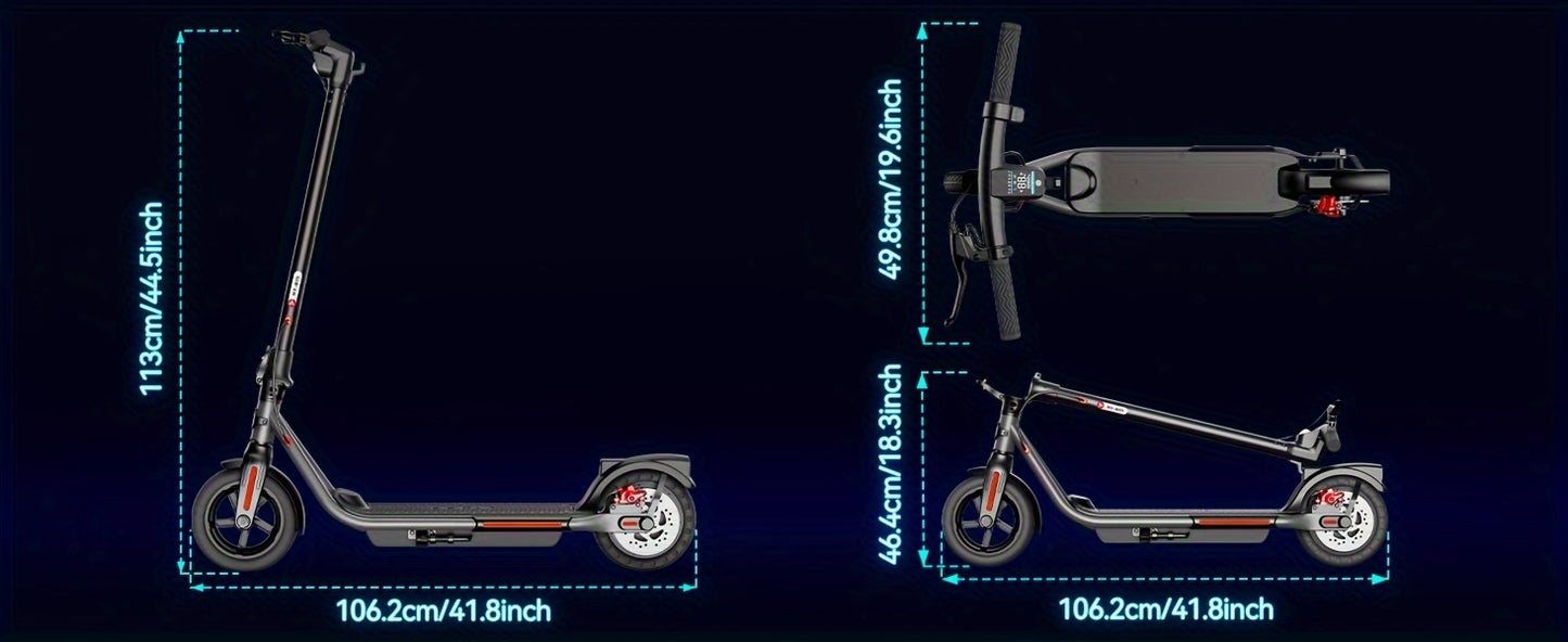 SISIGAD Folding Electric Scooter, 8.5" Solid Tires, 300W Electric Scooter with 15 Miles Long Range, 15MPH Speed Foldable Commuting E-Scooter for Adults