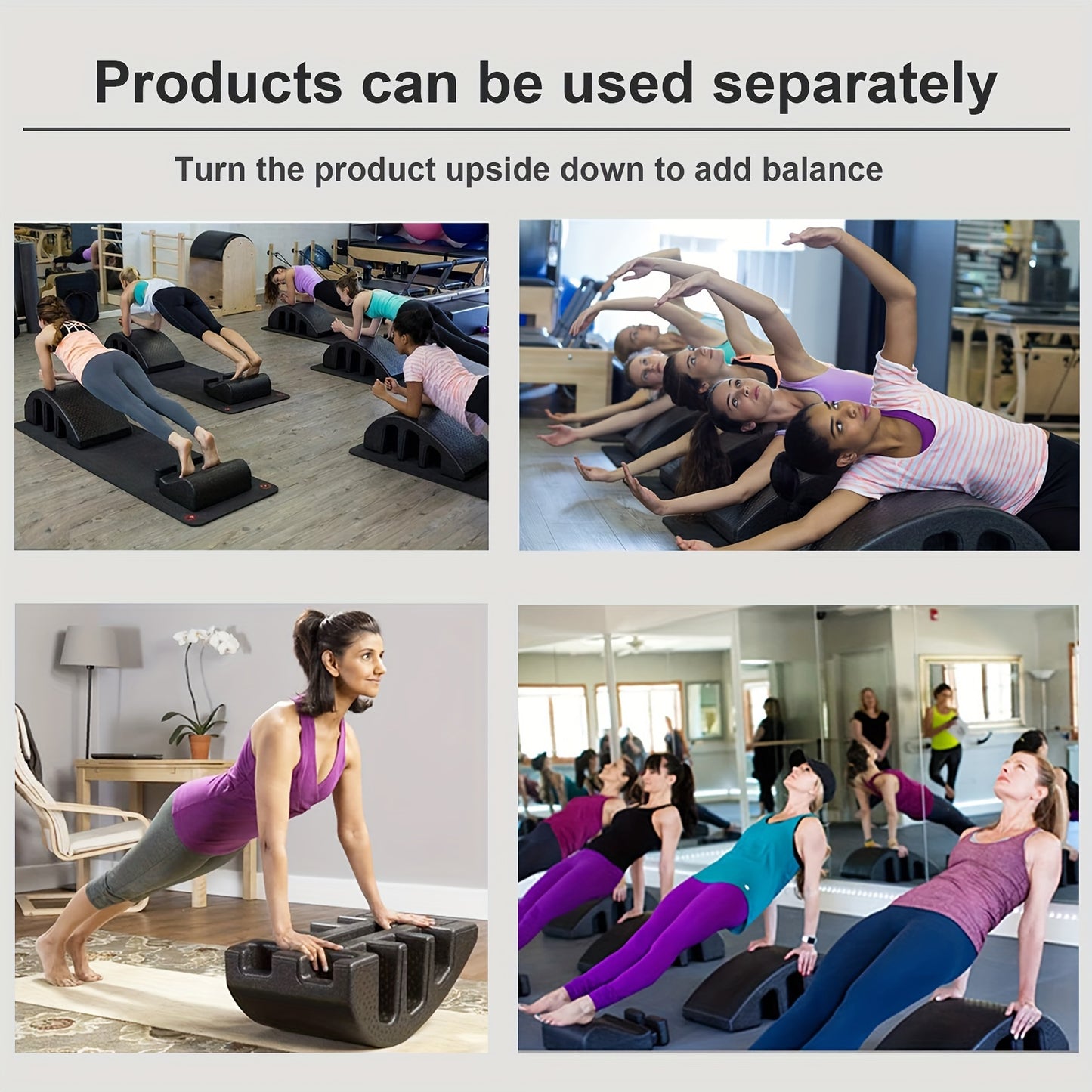 Curved Pilates Yoga Wedge - Massage Fitness Equipment for Balance - Massage Bed