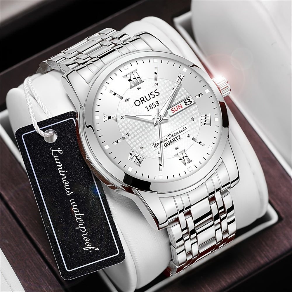 [Double Calendar Men's Watch] High-Grade Double Calendar Men's Watch - Business Sports Leisure Fashion Trend Durable
